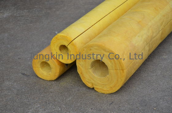 Nhiệt độ cao Glass Wool ống cách nhiệt, màu vàng Glasswool ống Cover
